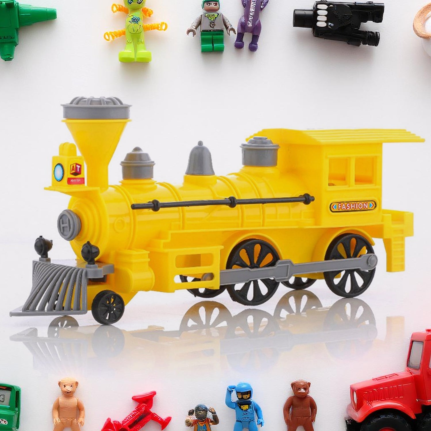 Pull And Go Train With Light Plastic String Pull Back Train (1 Pc Mix Color) - Springkart 