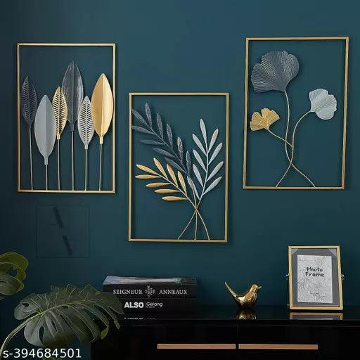 Bamboo Metal Wall Decor Leaf Wall Hanging Decoration