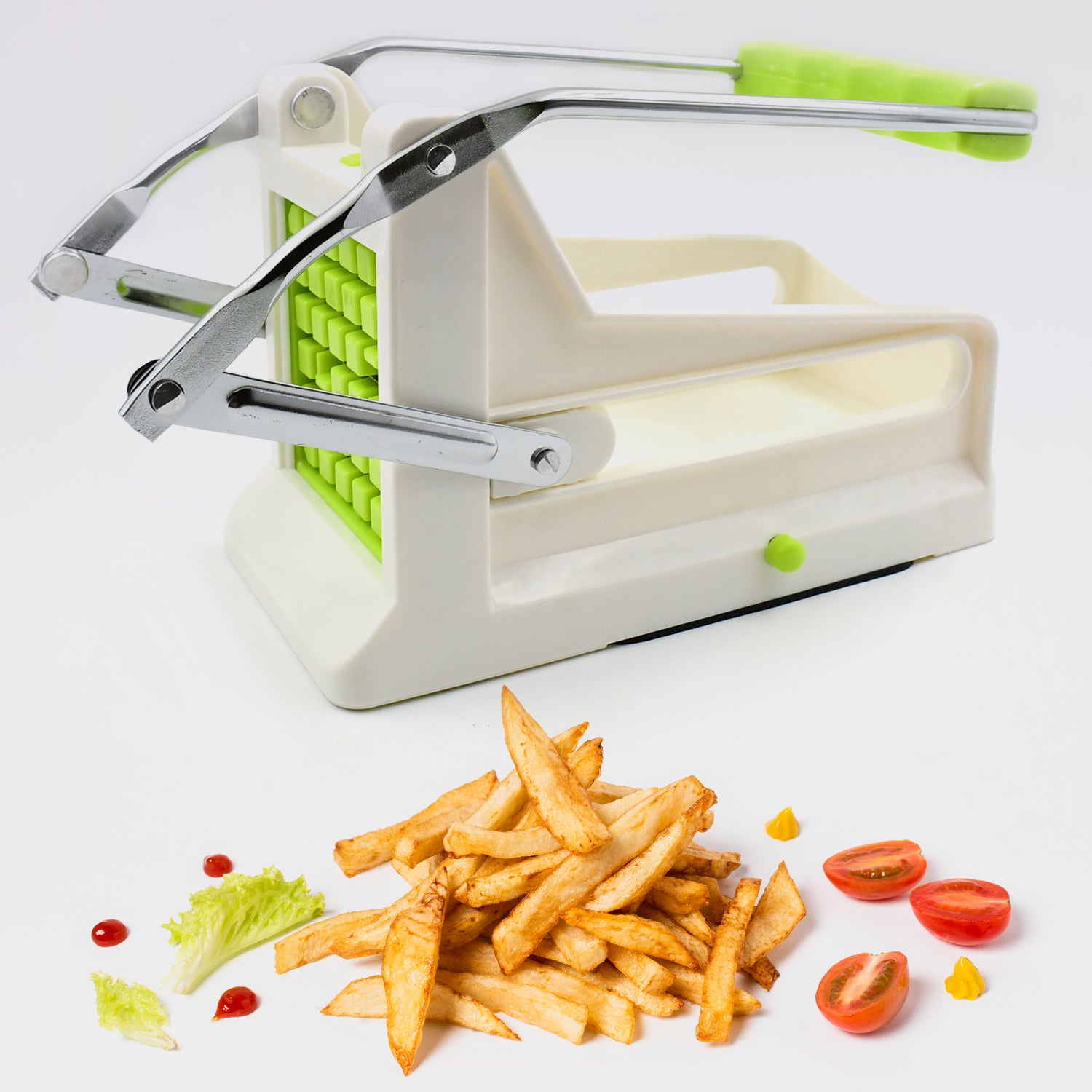 10013 French Fry Cutter Great With Vegetables Potato Fries Cutter Professional Vegetable Cutter Stainless Steel Cutter Potato Onions Carrots Cucumbers Fruits Potato Cutter (1 Pc) - Springkart 
