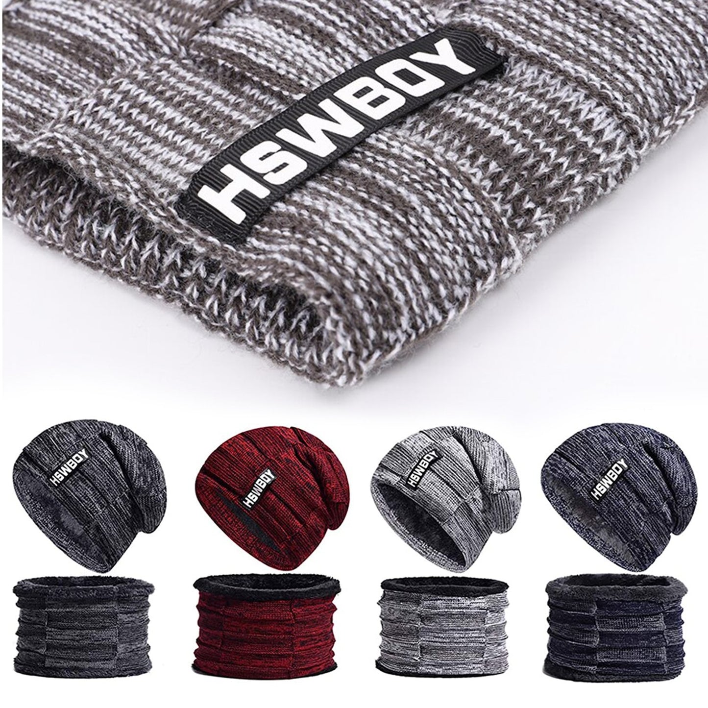 6066 Ultra Soft Unisex Woollen Beanie Cap Plus Muffler Scarf