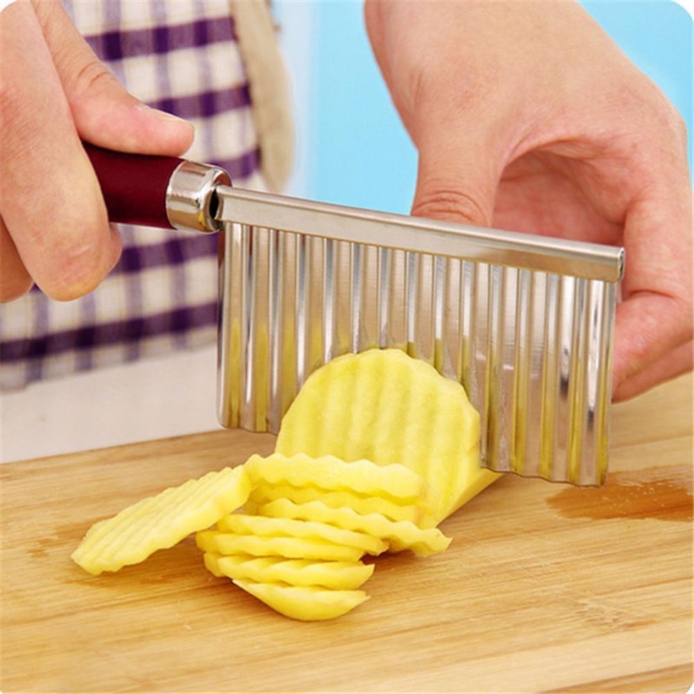 Stainless Steel Vegetable Salad Chopping Knife Crinkle Cutters - Springkart 