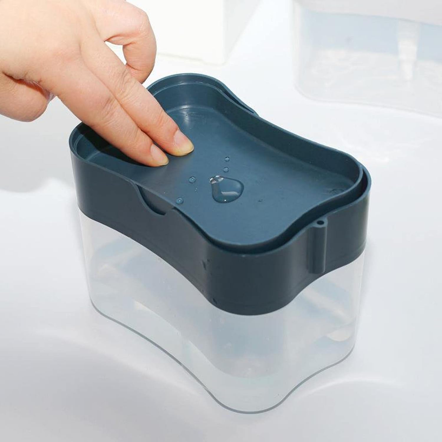 2 In 1 Soap Dispenser For Dishwasher Liquid Holder Liquid Dispenser Through Pump (1 Pc) - Springkart 