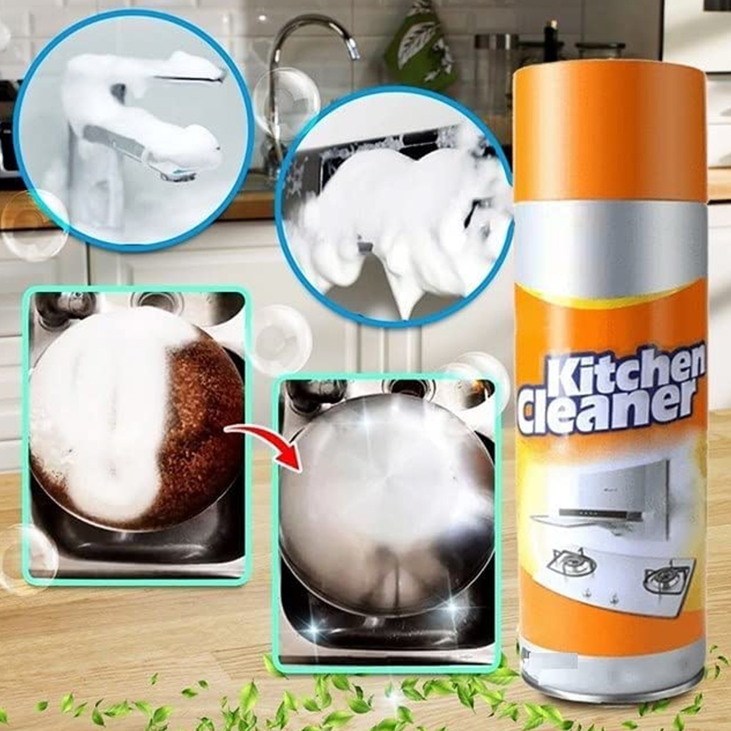 1331 Multipurpose Bubble Foam Cleaner Kitchen Cleaner Spray Oil Grease Stain Remover Chimney Cleaner Spray Bubble Cleaner All Purpose Foam Degreaser Spray (500 Ml) - Springkart 