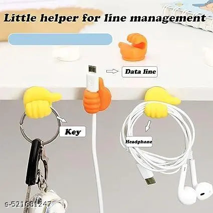 10 Pcs Thumb Shape Key Hooks Multifunctional Clip Holder