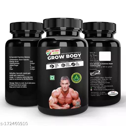 Best Choice Nutrition Grow Body Capsule For Muscle Building & Weight Gain (120 No) - Springkart 