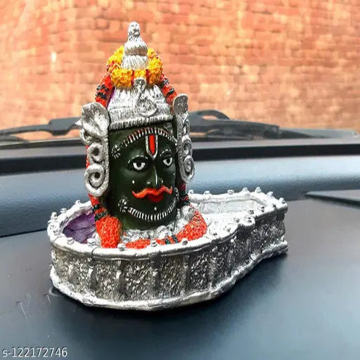 Ceramic Shri Baba Mahakal Idol, Medium, WhiteIdols & Figurines