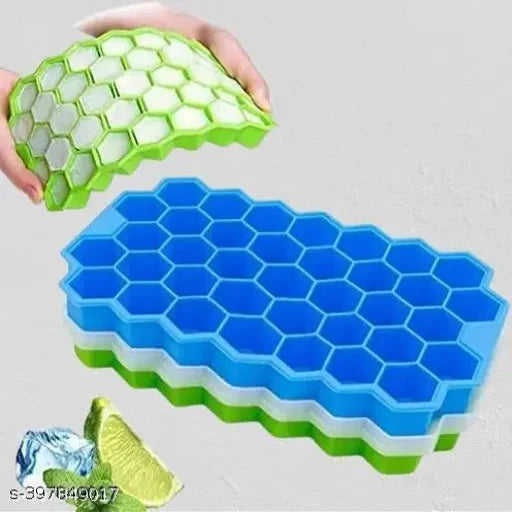 2 Pack Silicone Ice Cube Trays with Flexible 37-Ice Trays