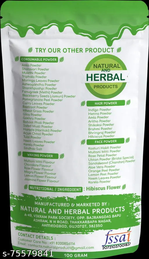 Hibiscus Flower Powder | Rosa Sinensis | Hibiscus Rosa Sinensis | Shoeblackplant For Skin Care | Hair Care | Hair Growth | Weight Loss | Eating | Drink | Tea - 100Gram(Pack of 2) - Springkart 