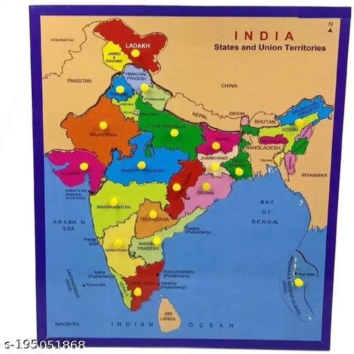 Mapology India and World Maps with Capitals - Learn Capitals and Country Flags - Educational Toy for Kids Above 5 Years, Multicolor - Springkart 