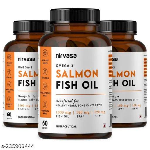 3 Salmon Fish Oil (1000mg) Capsules for Women & Men