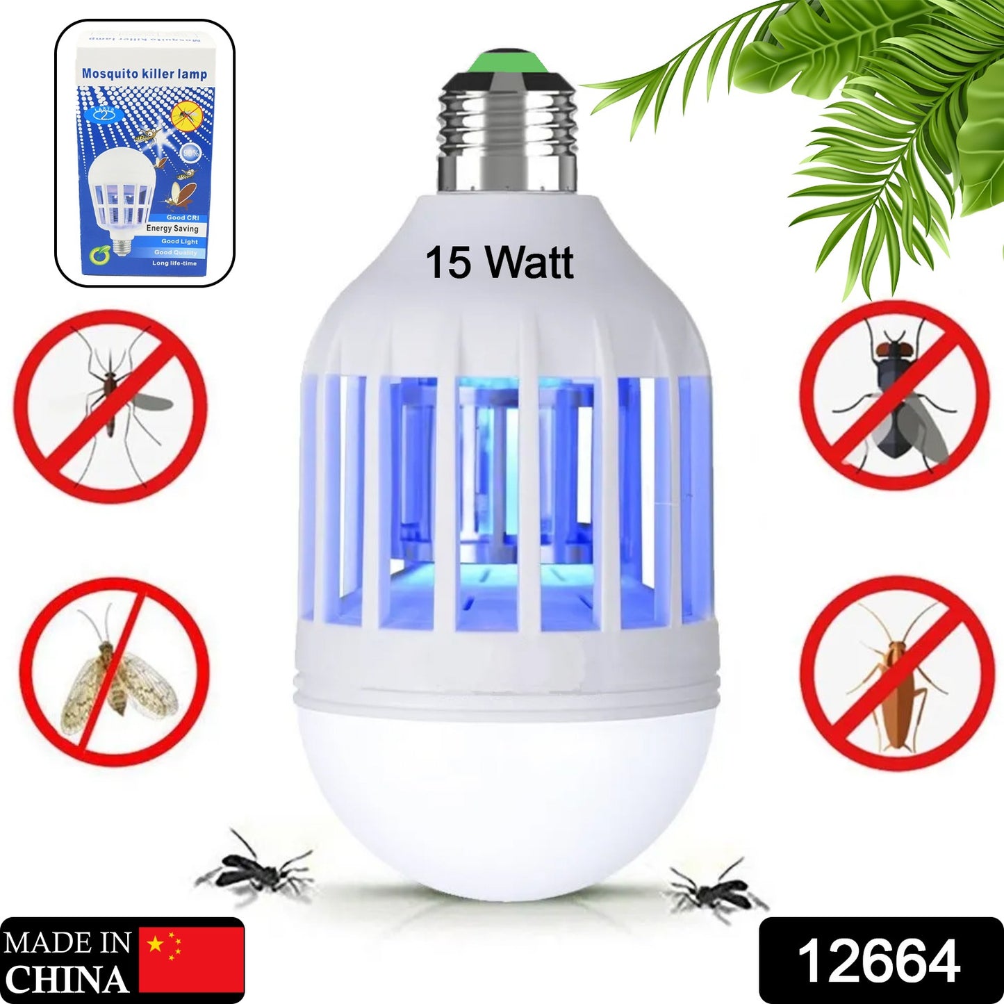 12w 15w Mosquito Killer Lamp E27 Summer Moths Flying Insects Led Zapper Mosquito Killer Lamp Light Bulb Household - Springkart 
