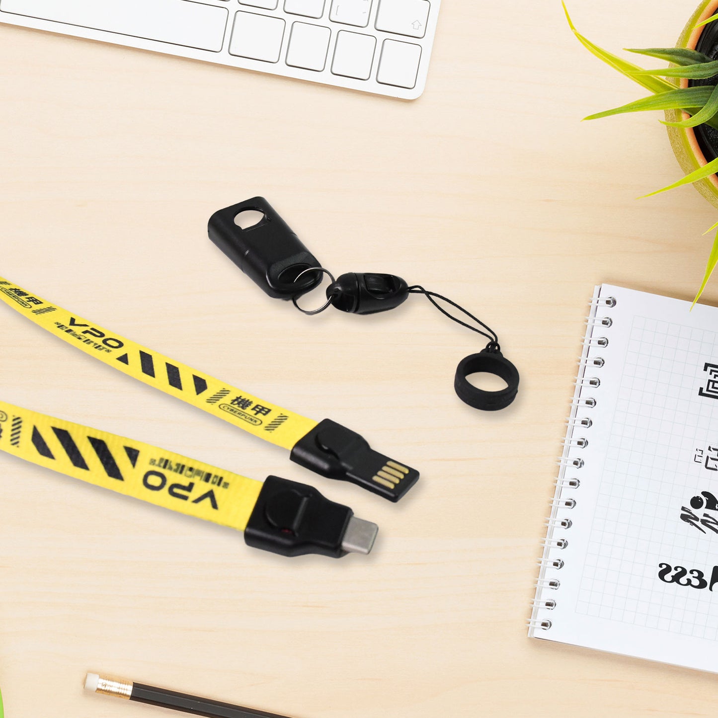 2 In 1 Lanyard Strap Usb Charging Cable (1 Pc) - Springkart 