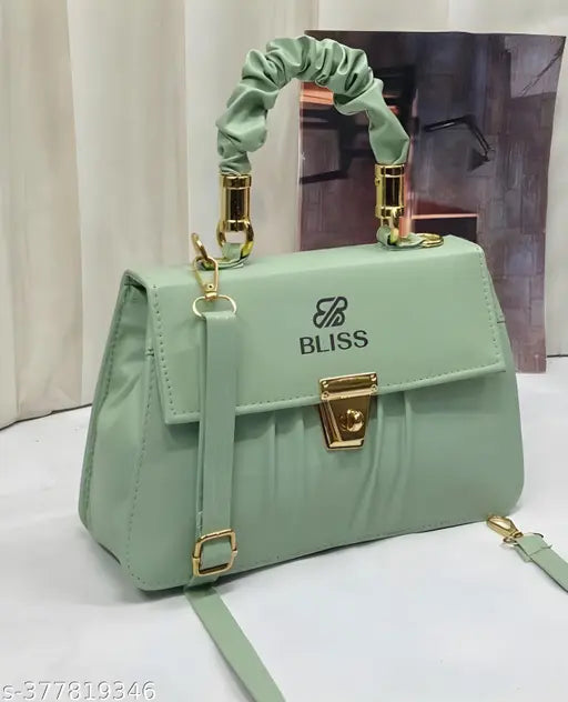 Graceful Stylish Slingbags  Luxury High Quality PU Leather Women Shoulder Bag (Green)