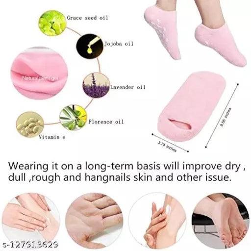 Silicon Socks Heel for Crack Spa Gel Socks for Women and Men Moisturizing Natural Oil and Vitamin E - Repair Dry Cracked Feet - Springkart 