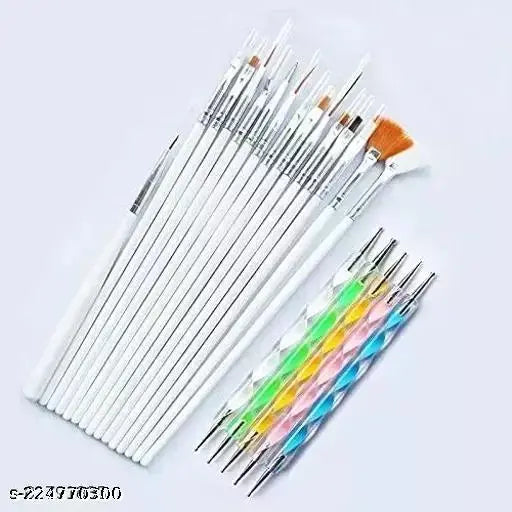 Nail Art Design Dotting Painting Drawing UV Polish Brush Pen Tools Set Kit (Multicolour) -20 Pieces - Springkart 