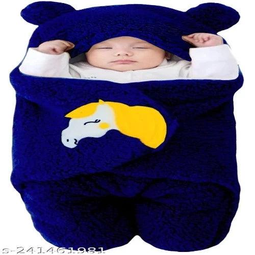 AARNAV Baby Blanket Wearable Swaddle Wrapper For Baby Boys And Baby Girls, Unicorn Navy Blue - Springkart 