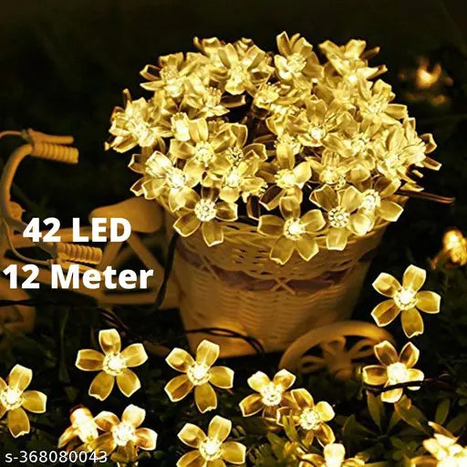 Beautiful Diwali Gift Flower LED Made in India Silicon Flower Curtain String for festivals