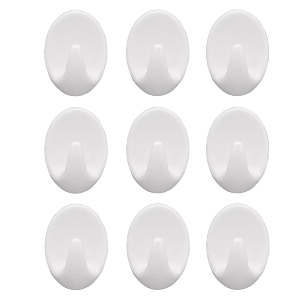 Self Adhesive Plastic Wall Hook Set for Home Kitchen and Other Places (Pack of 9) - Springkart 