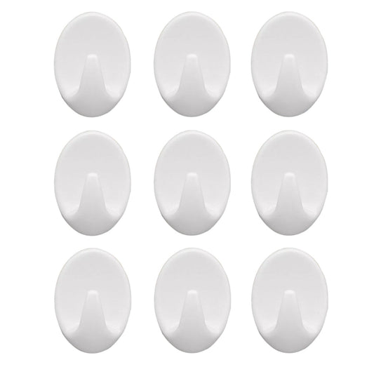 Self Adhesive Plastic Wall Hook Set for Home Kitchen and Other Places (Pack of 9) - Springkart 