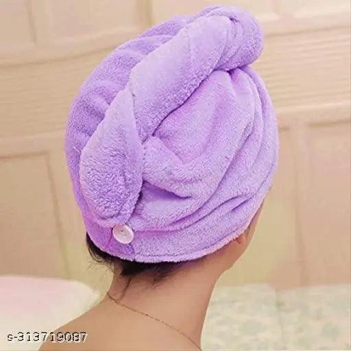 Pack of 2 Sky Blue & Lavender Purple Hair Towel Wrap Turban Microfiber quality hair wrap towel (EXPORT QUALITY)