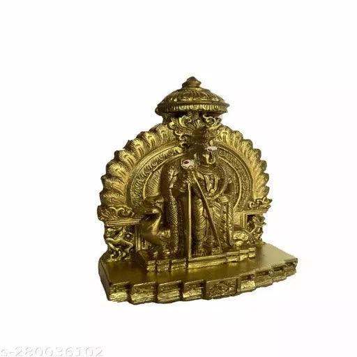 Dhandayuthapani Murugan Subramaniya Swamy Statue Idol for Pooja Room,14cm,Polystone (Gold Colour) - Springkart 