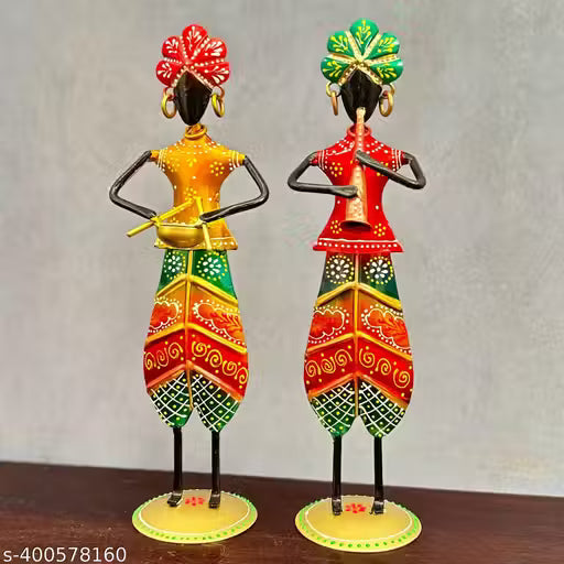 Handicrafy Iron Rajasthani Langa Multi Color Decorative Musician Set Of 2