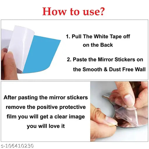 VSA OLLIVANDERS 28 SILVER Hexagon  Acrylic Mirror Wall Stickers for hall room, bed room, Kitchen.