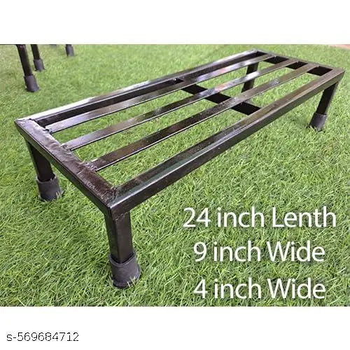 Heavy Duty 24 inches (Set of 4) Rectangular Metal Plant Stand/Pot Stand Flower plant stands for outdoor balcony Stand- for Indoor & Outdoor Garden Use