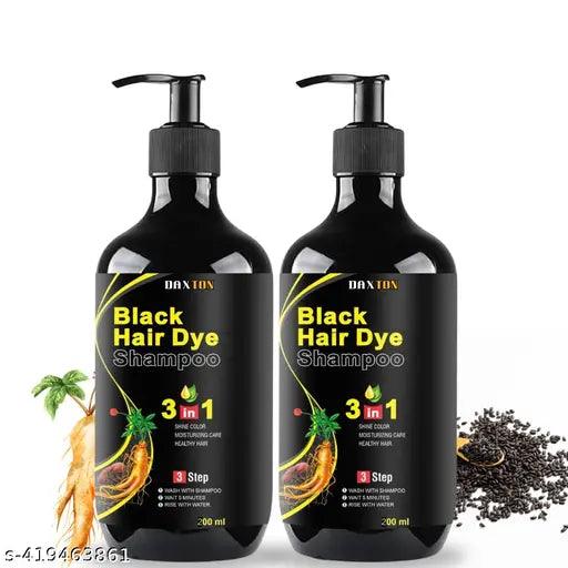 Charcoal Support : No-Mix Black Hair Dye Shampoo (pack of 2)