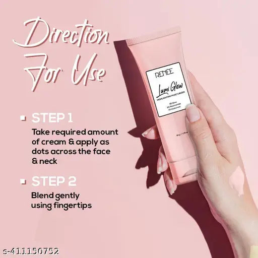 RENEE Lumi Glow Highlighting Moisturizer, Reduces Pigmentation, Fine Lines & Wrinkles, Prevents Photoaging & UV Damage, Hydrating & Non-Sticky, Dewy Finish, Enriched with Niacinamide & Hyaluronic Acid, 50 Gm