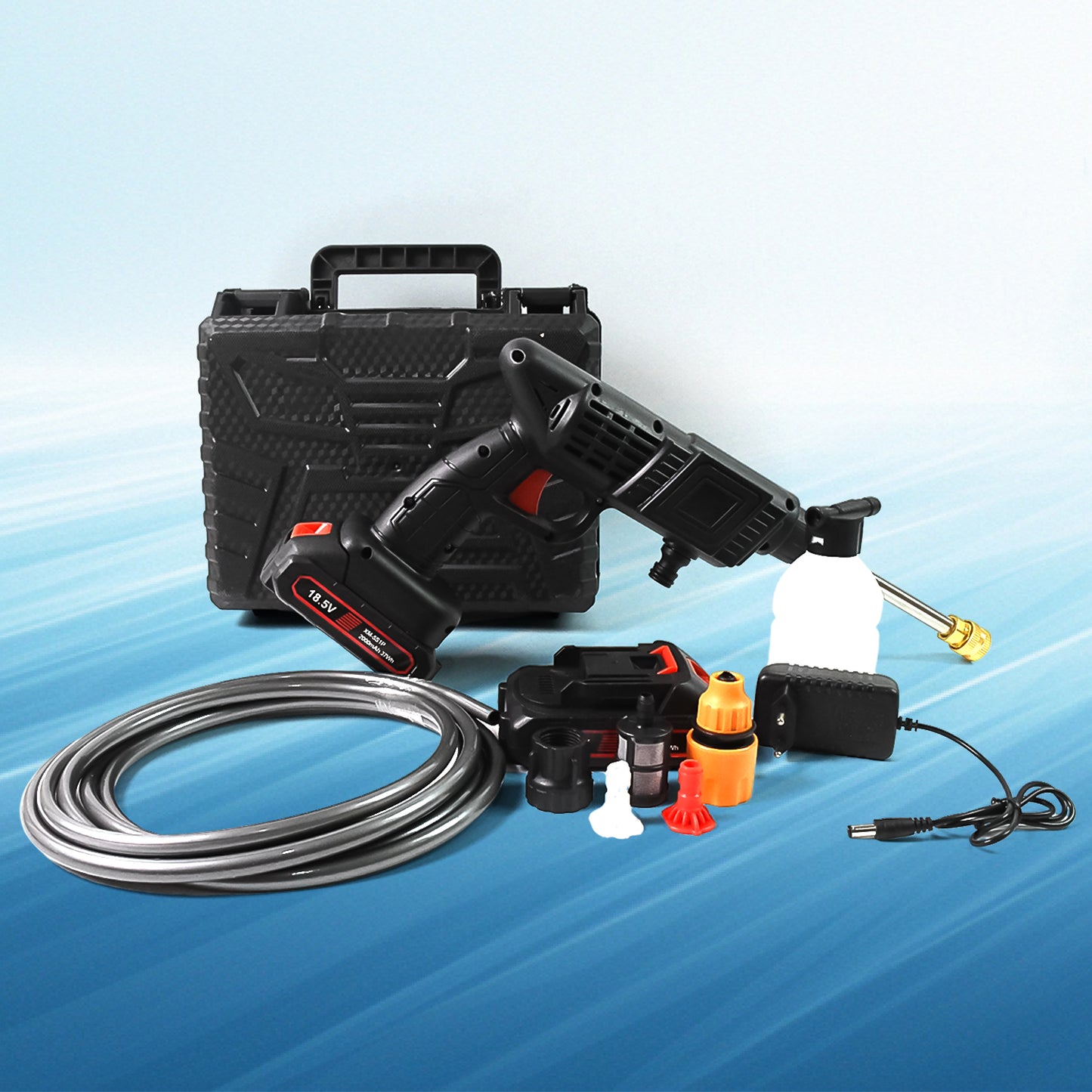 Double Battery 18.5v Rechargeable Electric Car Washer Gun (1 Set) - Springkart 