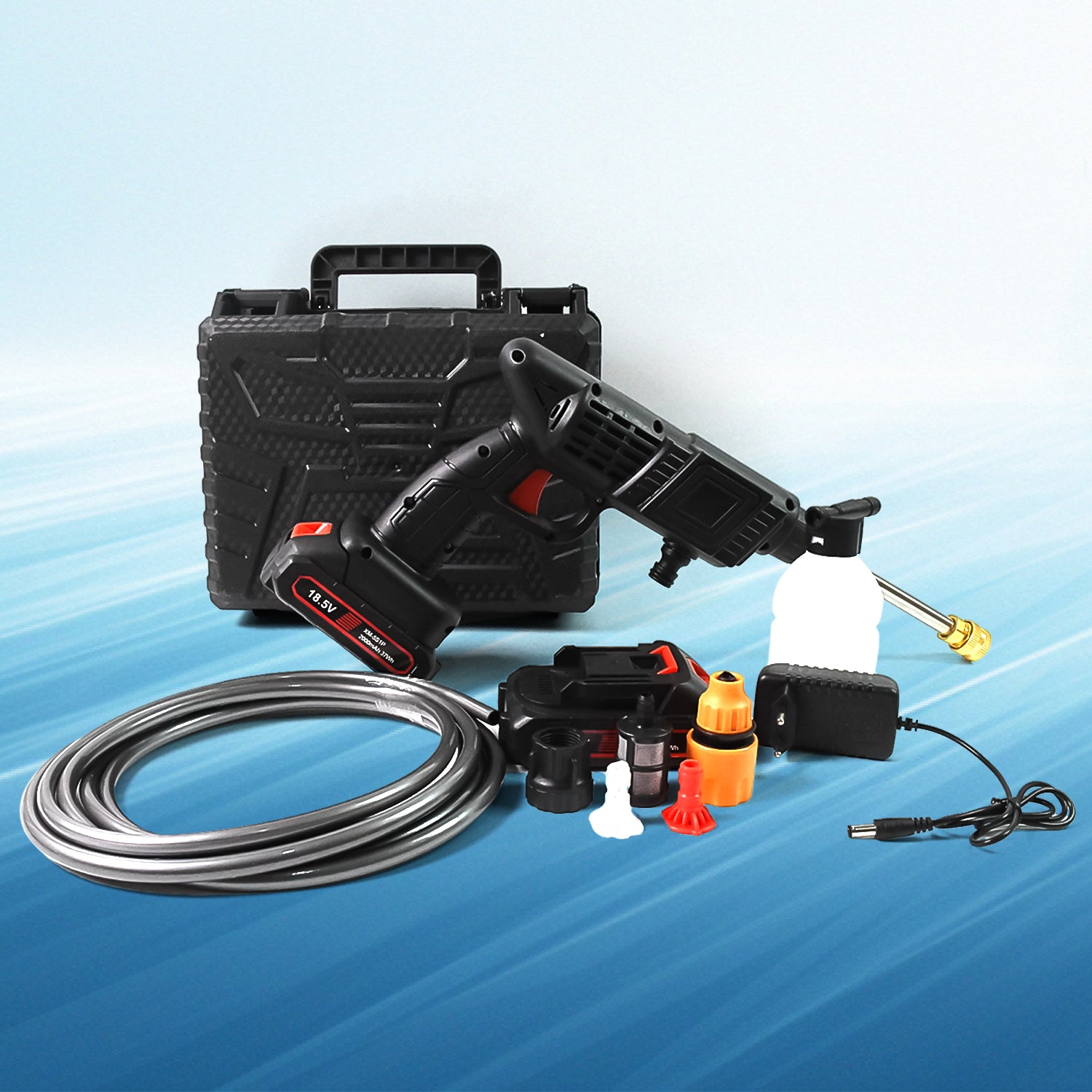 Double Battery 18.5v Rechargeable Electric Car Washer Gun (1 Set) - Springkart 