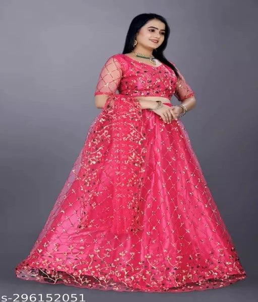 Stylish Designer Thread Lehenga With Heavy & Fancy Sequence Work With Worked Blouse(Unsttiched) DDRS - Springkart 