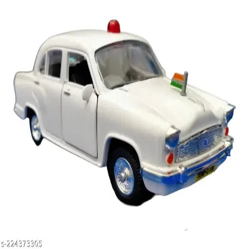 Trendy Cute and Collectable Miniature Pull Back Action Front Door Openable Plastic Model Toy Car with Flag