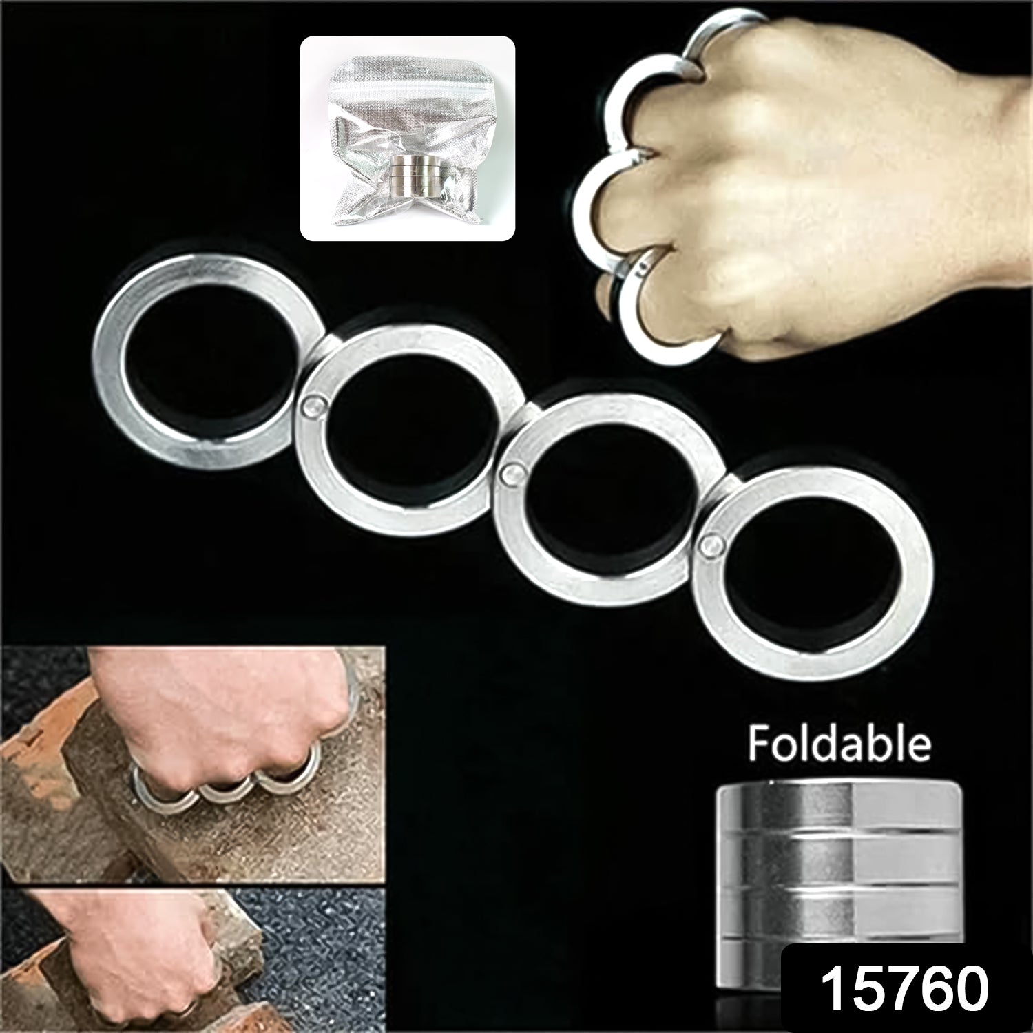 Portable 4 Finger Ring Unique Rotating Folding Ring (1 Set) - Springkart 