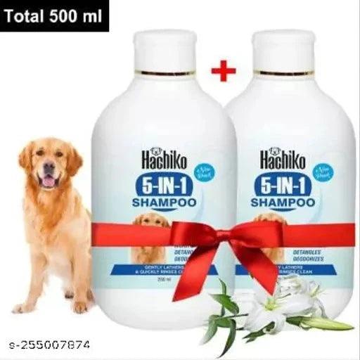 Hachiko Best quality ( Pack of 2 ) Dog Shampoo 5 IN 1 (Total 500 ml) Allergy Relief, Anti-dandruff, Anti-fungal, Conditioning