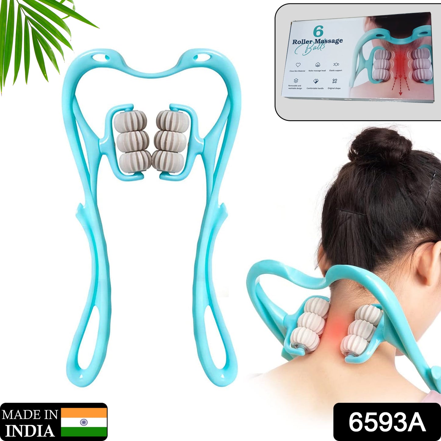 6593a Neck Shoulder Massager 13.5x7.08in Portable Relieving The Back For Men Relieving The Waist Women - Springkart 