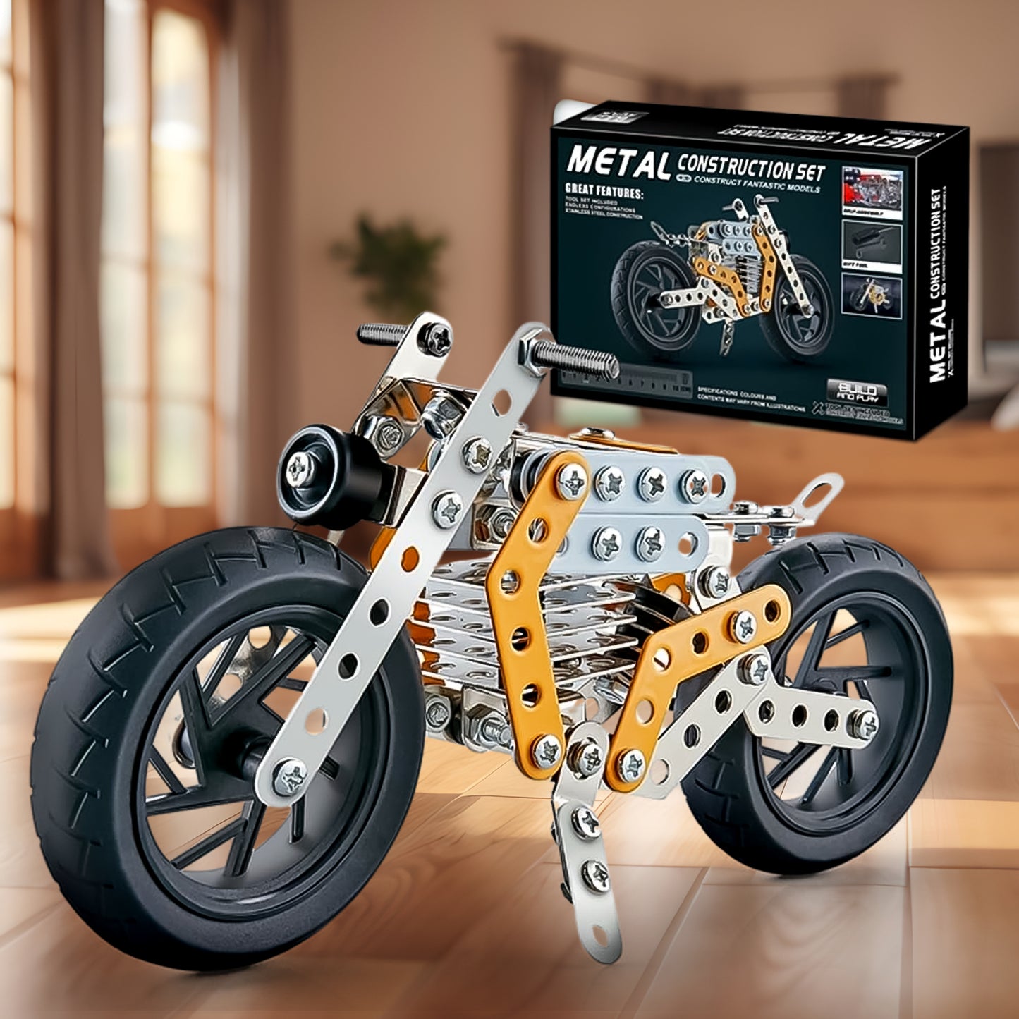 Metal Diy Bike Building Blocks For Kids (Bike 162 Pc Of Bike Tool 1 Set) - Springkart 
