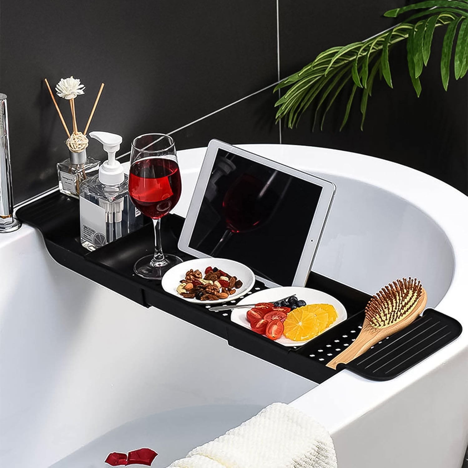 Retractable Bath Caddy Retractable Bathtub (78 Cm Long Adjust 1 Pc With Brown Box) - Springkart 