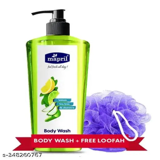 Body Wash Shower Gel with Tea tree, Lemon, Aloe vera Extract for Soft,250 ml (Loofah Free) - Springkart 