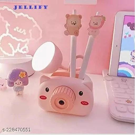 Multifunctional Camera Style Table lamp Piggy Desk Lamp with Pencil Sharpener (Pink) - Springkart 