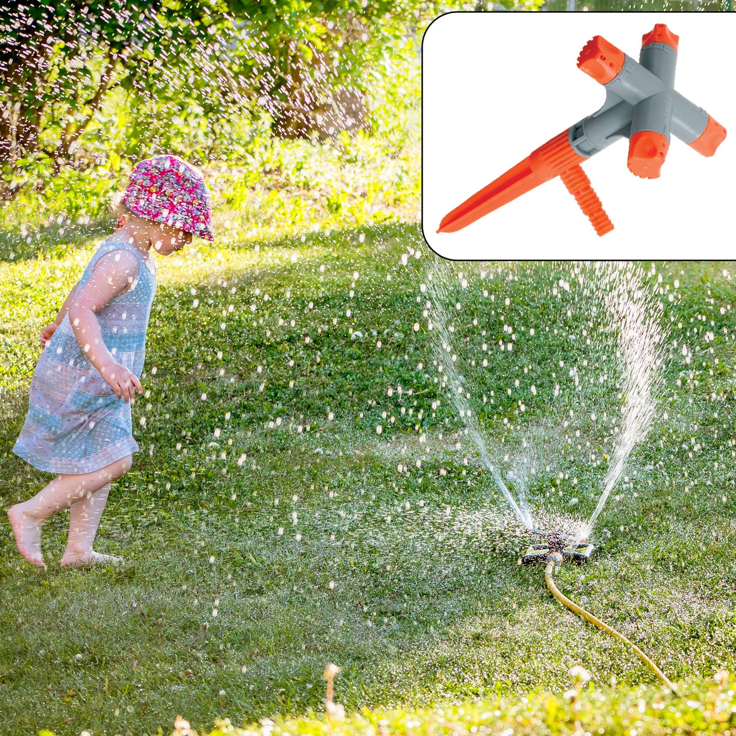 7490 Garden Sprinkler 360 Rotating Adjustable Round 3 Arm Lawn Water Sprinkler For Watering Garden Plantspipe Hose Irrigation Yard Water Sprayer - Springkart 