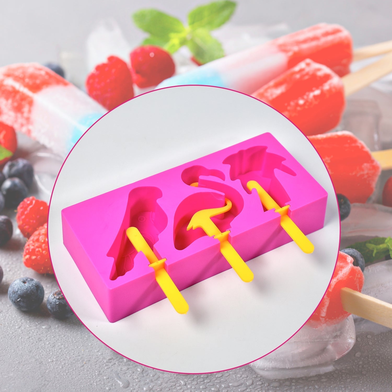 Fancy Ice Candy Mould Maker - Food-Grade Reusable Popsicle Molds, Ice Cream and Kulfi Sticks for All Ages - Springkart 