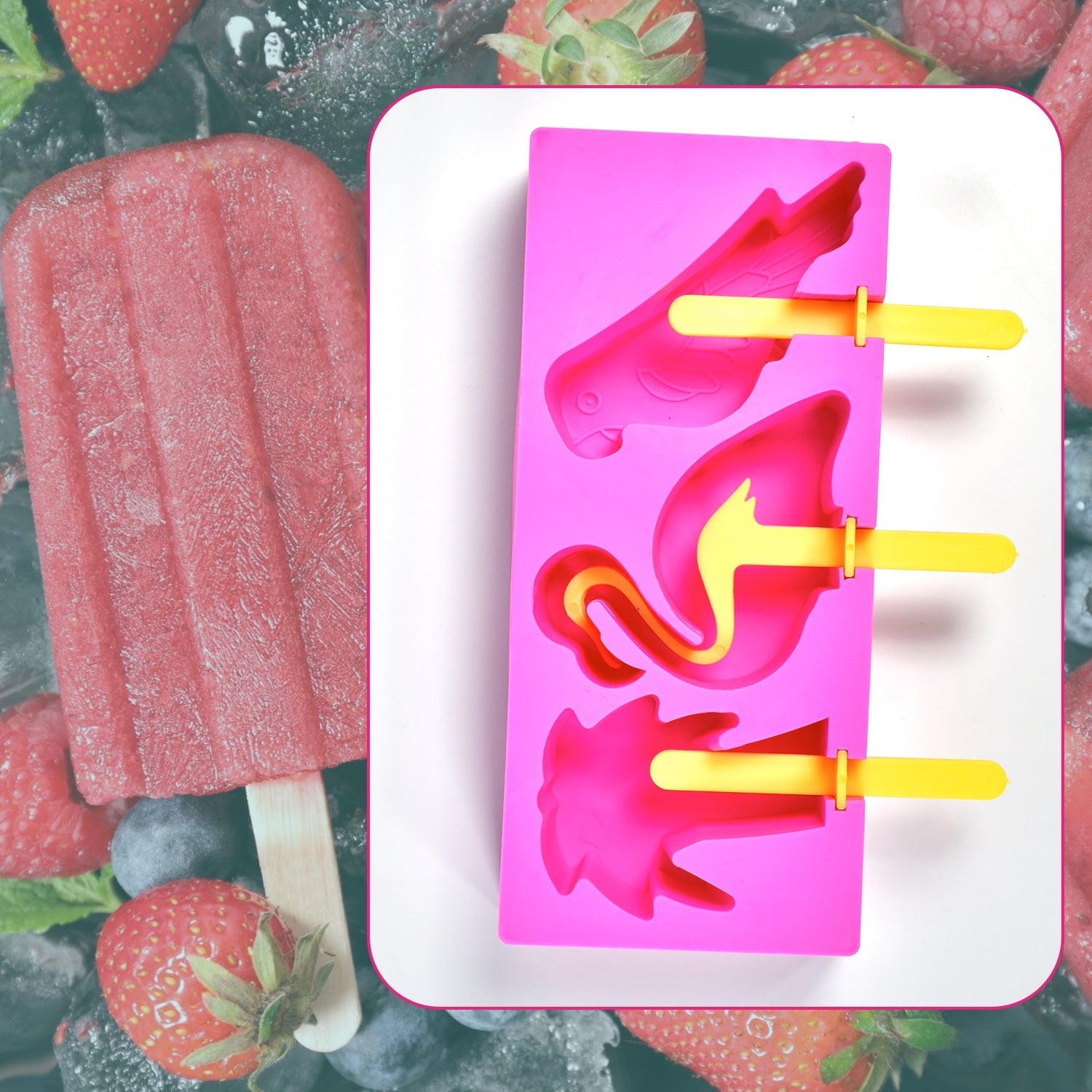 Fancy Ice Candy Mould Maker - Food-Grade Reusable Popsicle Molds, Ice Cream and Kulfi Sticks for All Ages - Springkart 