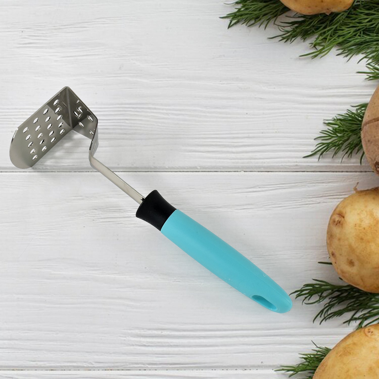 Apex L-handle Stainless Steel Potato Masher Ergonomic Grip (1 Pc) - Springkart 