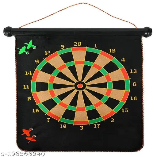 Magnetic Power with Double Faced Portable and Foldable Dart Game with 4 Colourful Non Pointed Darts