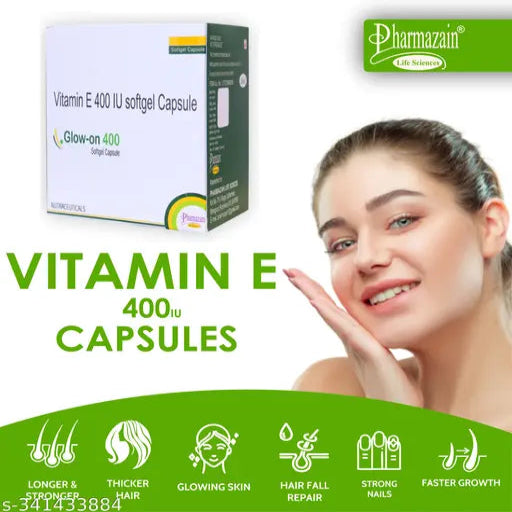 Vitamin E (Pack of 50 Capsules) for Face and Hair, Antioxidant Support and Immunity Booster, Controls Wrinkling