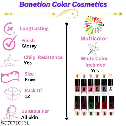 BANETION Long Stay High Glossy Matte Finish Nail paint set