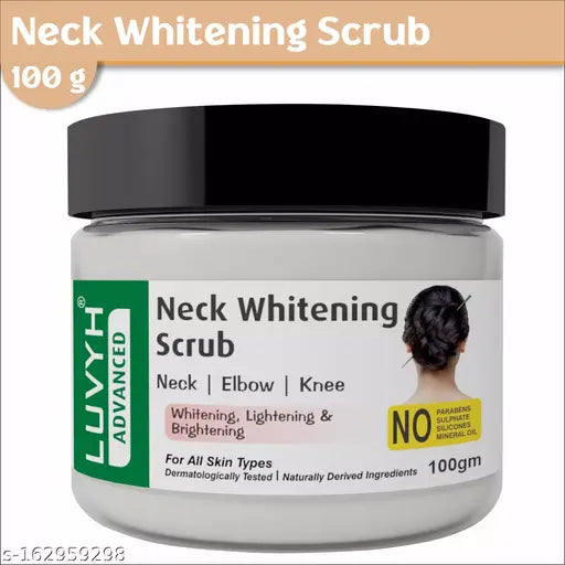 Luvyh Skin Brightening Scrub for Neck|Neck Whitening scrub |Dark Spot Remover|De-Tan Remover|Skin Whitening scrub For Face  100g