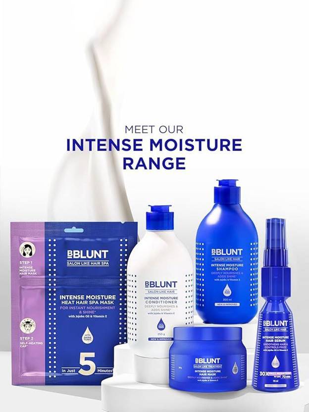 BBlunt Intense Moisture Shampoo 300ml + Intense Moisture Hair Mask 250g + Intense Moisture Conditioner 250g (3 Items in the set)